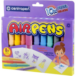 Filctoll fújós készlet Centropen AIRPENS 1500 pasztell 10 klf. szín Filctoll Centropen