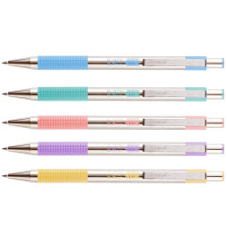 Golyóstoll 0,7mm, pasztell rózsaszín test, Zebra F-301, írásszín kék