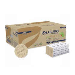 Kéztörlő 2 rétegű V hajtogatású 190 lap/csomag 20 cs/karton EcoNatural Lucart_863044 havanna barna