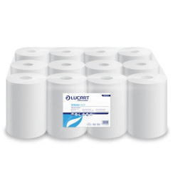 Kéztörlő 2 rétegű tekercses átmérő: 14 cm 100% cellulóz 12 tekercs/karton Strong 14 CF Lucart_861093J fehér Iroda üzemeltetés, munkavédelem Lucart