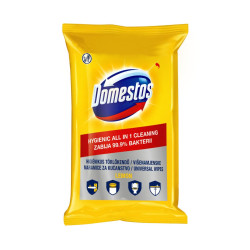 Nedves törlőkendő fertőtlenítő hatással 60 lap/csomag Domestos citrom Iroda üzemeltetés, munkavédelem Domestos