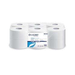 Toalettpapír 2 rétegű közületi átmérő 19 cm 100 % cellulóz 12 tekercs/karton 19 J PLUS Strong Lucart_812201J hófehér Iroda üzemeltetés, munkavédelem Lucart