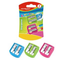 Hegyező 2 lyukú 2 db/bliszter Keyroad Easy-sharp vegyes színek Hegyező Keyroad
