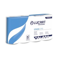 Toalettpapír 3 rétegű kistekercses átmérő: 11 cm 150 lap/tekercs 8 tekercs/csomag Strong 3.150 Lucart_811B59J fehér