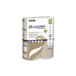 Toalettpapír 3 rétegű kistekercses átmérő: 11 cm 250 lap/tekercs 6 tekercs/csomag EcoNatural 6.3 Lucart_ 811929D barna