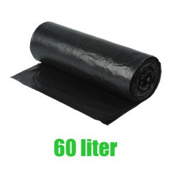 Szemeteszsák 60/65 liter 60 x 70 cm 20 db/tekercs fekete Iroda üzemeltetés, munkavédelem Egyéb