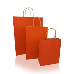 Sodrottfüles papírtáska 185x240mm 80mm talp S méret 250 db/doboz, piros