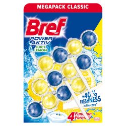 WC illatosító golyós 3 x 50 g Power Aktiv Bref Lemon Iroda üzemeltetés, munkavédelem Bref