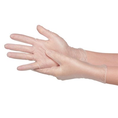 Gumikesztyű vinil púder mentes S 100 db/doboz áttetsző Gumikesztyű vinil púder mentes S 100 db/doboz áttetsző