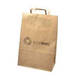 Szalagfüles papírtáska 32x15x44cm Bluering® barna Javítás, ragasztás, csomagolás Bluering