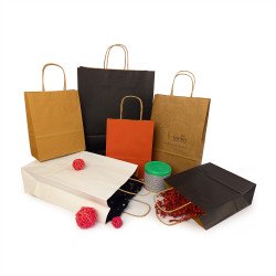 Sodrottfüles papírtáska 220x330mm 100mm talp M méret 200 db/doboz, piros