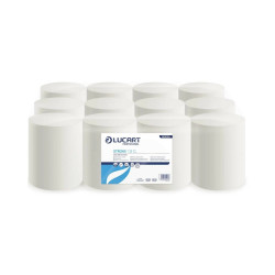 Kéztörlő 1 rétegű tekercses átmérő: 13 cm duda nélküli 12 tekercs/karton Strong Lucart 1.13 CL_861098 hófehér Iroda üzemeltetés, munkavédelem Lucart