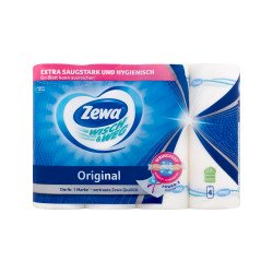 Háztartási papírtörlő kéztörlő 2 rétegű 4 tekercs/csomag Wish&Weg Original Zewa fehér Iroda üzemeltetés, munkavédelem Zewa