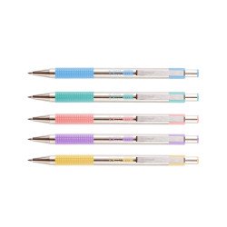 Golyóstoll 0,7mm, pasztell világoskék test, Zebra F-301, írásszín kék