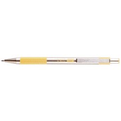Golyóstoll 0,7mm, pasztell sárga test, Zebra F-301, írásszín kék Golyóstoll Zebra