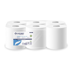 Kéztörlő 2 rétegű kitéphető dudával átmérő: 18 cm 460 lap 6 tekercs/karton Strong L-One Maxi450 Lucart _852275U fehér