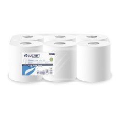 Kéztörlő 2 rétegű kitéphető dudával átmérő: 18 cm 460 lap 6 tekercs/karton Strong L-One Maxi450 Lucart _852275U fehér