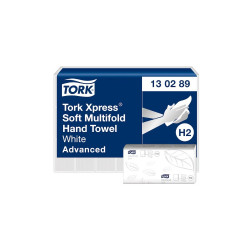 Kéztörlő 2 rétegű hajtogatott 180 lap/csomag 21,3 x 24 csomag/karton Advanced Soft Xpress® H2 Tork_130289 fehér