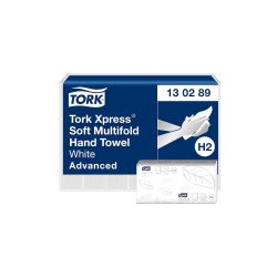 Kéztörlő 2 rétegű hajtogatott 180 lap/csomag 21,3 x 24 csomag/karton Advanced Soft Xpress® H2 Tork_130289 fehér