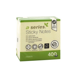 Jegyzettömb öntapadó 75x75mm 400lap A-Series sárga
