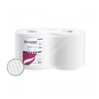 Ipari törlő 1 rétegű tekercses átmérő: 28 cm 320 lap/tekercs 2 tekercs/karton Texicell Power 320 Lucart_851271 fehér