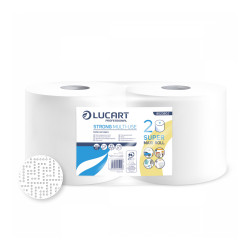 Kéztörlő 2 rétegű tekercses átmérő: 25 cm 100% cellulóz belső magos 2 tekercs/karton Strong Lucart Multi-Use_852360J Iroda üzemeltetés, munkavédelem Lucart