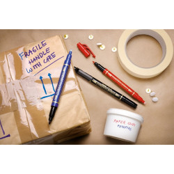 Alkoholos marker kétvégű, 0,6mm/3,5mm Pentel N75W, 3db-os készlet