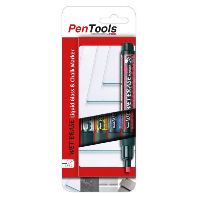 Krétamarker folyékony, cserélhető hegyű Pentel SMW26, 4db-os készlet