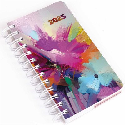 Zsebnaptár álló spirálozott SP5 napi fehér lapokkal akvarell Realsystem 2026.