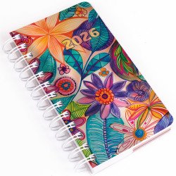 Zsebnaptár álló spirálozott SP5 napi fehér lapokkal akvarell Realsystem 2026.