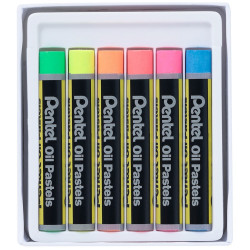 Kréta olajpasztell készlet, PHN-F6 Pentel, 6 klf., fluoreszkáló Író- irodaszer, papíráru Pentel