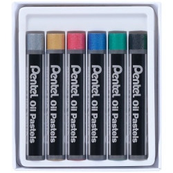 Kréta olajpasztell készlet, PHN-M6 Pentel, 6 klf., metál szín Író- irodaszer, papíráru Pentel