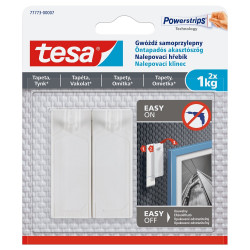 Akasztószög öntapadós, érzékeny felületekhez 1 kg teherbírású 2 darab/bliszter Tesa Powerstrips Akasztók Tesa