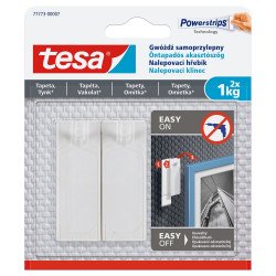 Akasztószög öntapadós, érzékeny felületekhez 1 kg teherbírású 2 darab/bliszter Tesa Powerstrips Akasztók Tesa