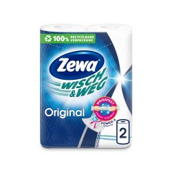 Háztartási papírtörlő 2 rétegű 2 tekercs/csomag Wish&Weg Original Zewa fehér Iroda üzemeltetés, munkavédelem Zewa