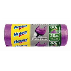Szemeteszsák köthető füles 60 literes 20 db/tekercs lila Fino Iroda üzemeltetés, munkavédelem Fino