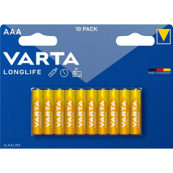 Elem AAA mikro LR03 Longlife 10 db/csomag, Varta Elem, akkumulátor, töltő Varta