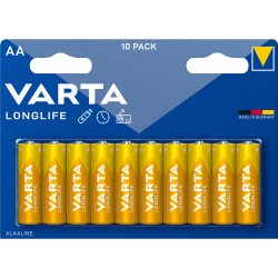 Elem AA ceruza LR06 Longlife 10 db/csomag, Varta Elem, akkumulátor, töltő Varta