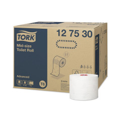 Toalettpapír 2 rétegű duplatekercses átmérő: 13,2 cm 100 m/tekercs 27 tekercs/karton Mid-size T6 Tork_127530 fehér Iroda üzemeltetés, munkavédelem Tork