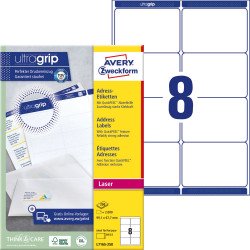 Etikett csomag címke 99,1 x67,7mm öntapadó 8 címke/ív 250 ív/doboz Avery fehér Etikett - címke Avery