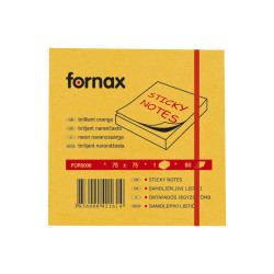 Jegyzettömb öntapadó, 75x75mm, 80lap, Fornax neon narancs Író- irodaszer, papíráru Fornax