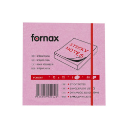 Jegyzettömb öntapadó, 75x75mm, 80lap, Fornax neon rózsaszín Író- irodaszer, papíráru Fornax