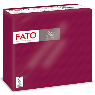 Szalvéta 2 rétegű 1/4 hajtású 38 x 38 cm 40 lap/csomag Star Fato_82990500 bordó