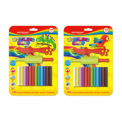 Gyurmakészlet 180g. műanyag késsel és nyújtóval 12 db/bliszter Keyroad vegyes színek Gyurma Keyroad