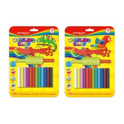 Gyurmakészlet 180g. műanyag késsel és nyújtóval 12 db/bliszter Keyroad vegyes színek Gyurma Keyroad