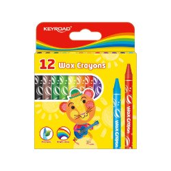 Zsírkréta készlet 8x90mm 12 db/bliszter Keyroad Wax Crayon vegyes színek Író- irodaszer, papíráru Keyroad