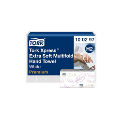Kéztörlő 2 rétegű hajtogatott 100 lap/csomag 21,2 x 34 cm 21 csom/karton Premium Extra Soft Xpress® H2 Tork_100297 fehér