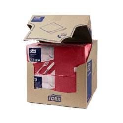 Szalvéta 2 rétegű 1/4 hajtású 32,8 x 32,5 cm 200 lap/csomag Advanced Lunch Tork_477213 bordó