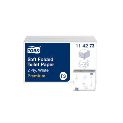 Toalettpapír 2 rétegű hajtogatott 252 lap/csomag 30 csomag/karton Premium Soft Folded T3 Tork_114273 fehér