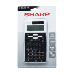 Számológép tudományos 470 funkciós 10 digites 2 soros napalemes Sharp EL-506TSBWH Irodatechnika, kellékei Sharp